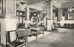 Lounge Showing Entrance to Lobby and Peacock Alley, The St. Anthony Postcard