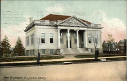 Street View of Public Library Postcard