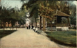 View showing Bandstand at Hamilton Park Jersey City, NJ Postcard Postcard Postcard