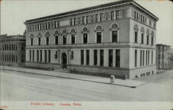 Street View of Public Library Postcard