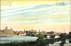 Panorama of River Front Grand Rapids, MI Postcard Postcard Postcard