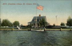 Water View of Grandview Cottage Mount Clemens, MI Postcard Postcard Postcard