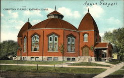 Street View of Christian Church Emporia, KS Postcard Postcard Postcard