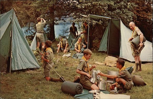 Boy Scout Camping Plymouth, MA Postcard