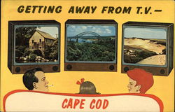 Getting Away From T.V.- Cape Cod Massachusetts Postcard Postcard Postcard