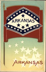 Arkansas State Flag Serigraph Flags Postcard Postcard Postcard