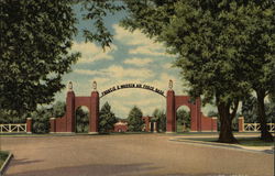 Entrance to Francis E Warren Air Force Base Postcard