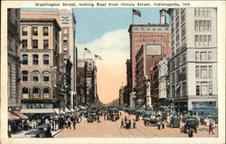 Washington Street, looking East from Illinois Street Indianapolis, IN Postcard Postcard Postcard