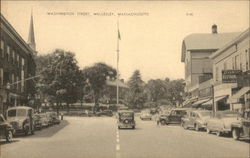 Businesses along Washington Street Wellesley, MA Postcard Postcard Postcard