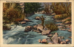 Maine Fishing Stream Postcard Postcard Postcard