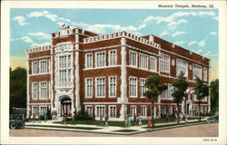 Street View of Masonic Temple Postcard