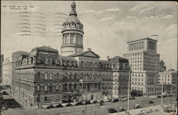 Bird's Eye View of Plaza and City Hall Baltimore, MD Postcard Postcard Postcard