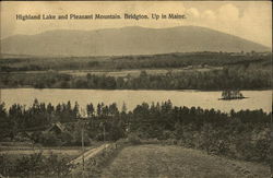 Scenic View of Highland Lake and Pleasant Mountain Bridgton, ME Postcard Postcard Postcard