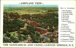 Airplane View of The Sanitarium and Clinic Clifton Springs, NY Postcard Postcard Postcard