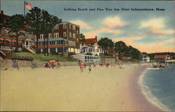 Bathing Beach and Pine Tree Inn Point Independence, MA Postcard Postcard Postcard