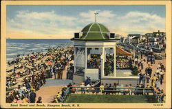 Band Stand and Beach Hampton Beach, NH Postcard Postcard Postcard