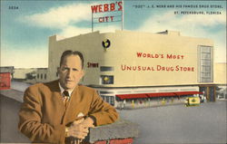 "DOC" JE Webb and His Famous Drug Store St. Petersburg, FL Postcard Postcard Postcard