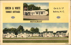 Green & White Tourist Cottages on US 17 Bolivia, NC Postcard Postcard Postcard