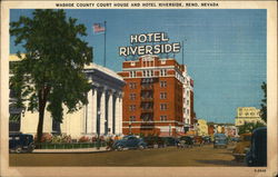 Washoe County Court House and Hotel Riverside Postcard