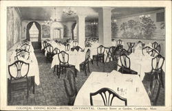 Colonial Dining Room at Hotel Continental Cambridge, MA Postcard Postcard Postcard