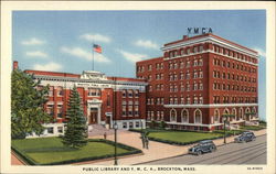 Public Library and YMCA Brockton, MA Postcard Postcard Postcard