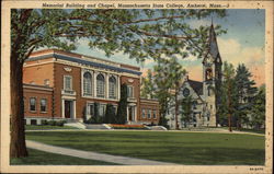 Memorial Building and Chapel, Massachusetts State College Postcard