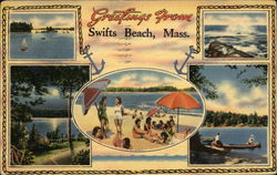 Greetings from Swift's Beach, Massachusetts Wareham, MA Postcard Postcard Postcard