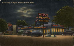 Voss City at Night, Swift's Beach Postcard