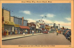 Great White Way - Where you can win a House and Lot for a Dime Revere Beach, MA Postcard Postcard Postcard