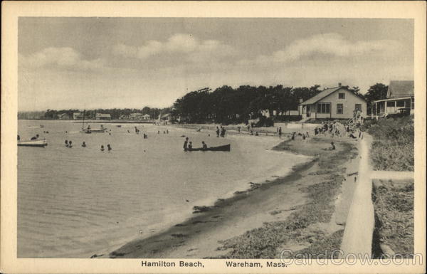 Water View on Hamilton Beach Wareham, MA Postcard