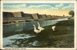 Moat and Tartar Wall - Mailed from China Stamp Postcard