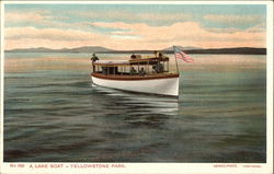 A Lake Boat - Yellowstone Park Postcard