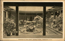 Fountain in the Court, Niumalu Hotel Postcard