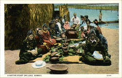 Native Feast of Luau Hawaii Postcard Postcard Postcard