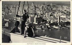 San Francisco Skyline from Bridge California Postcard Postcard Postcard