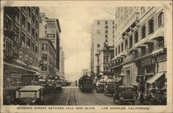 Seventh Street between Hill and Olive Postcard