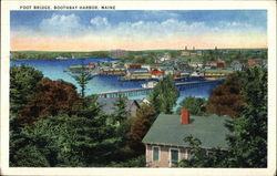 Foot Bridge Boothbay Harbor, ME Postcard Postcard Postcard