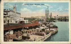 Wharf Scene Havana, Cuba Postcard Postcard Postcard