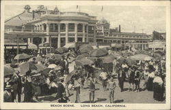 Crowded Beach Scene Long Beach, CA Postcard Postcard Postcard