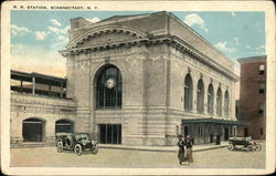 Street View of RR Station Postcard