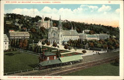 View of Village and Railway Station Postcard