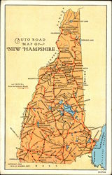 Auto Road Map of New Hampshire Maps Postcard Postcard Postcard