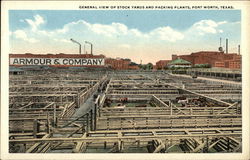 General View of Stock yards and Packing Plants Postcard