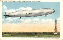 U.S. Navy Dirigible Shenandoah Leaves on Cross Country Flight Postcard