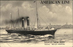 U.S.M.S.S. "New York" - American Line Steamers Postcard Postcard Postcard