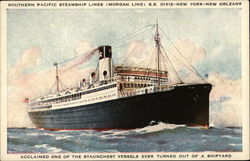 Southern Pacific Steamship Lines (Morgan Line) S.S. Dixie - New York - New Orleans Steamers Postcard Postcard Postcard