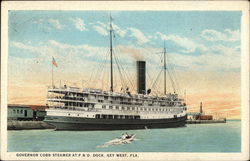 Governor Cobb Steamer at P&O Dock Key West, FL Postcard Postcard Postcard