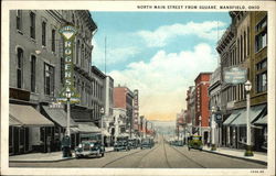 North Main Street from Square Postcard