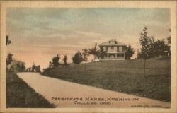 Presidents Manse, Muskingum College Postcard