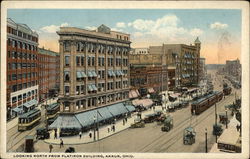 Looking North from Flatiron Building Akron, OH Postcard Postcard Postcard